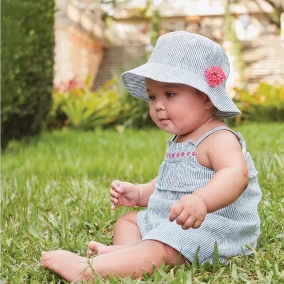 Janie & Jack Baby Striped Linen Sundress in Color Meadow Stripe 18 to 24 mns - Picture 2 of 9